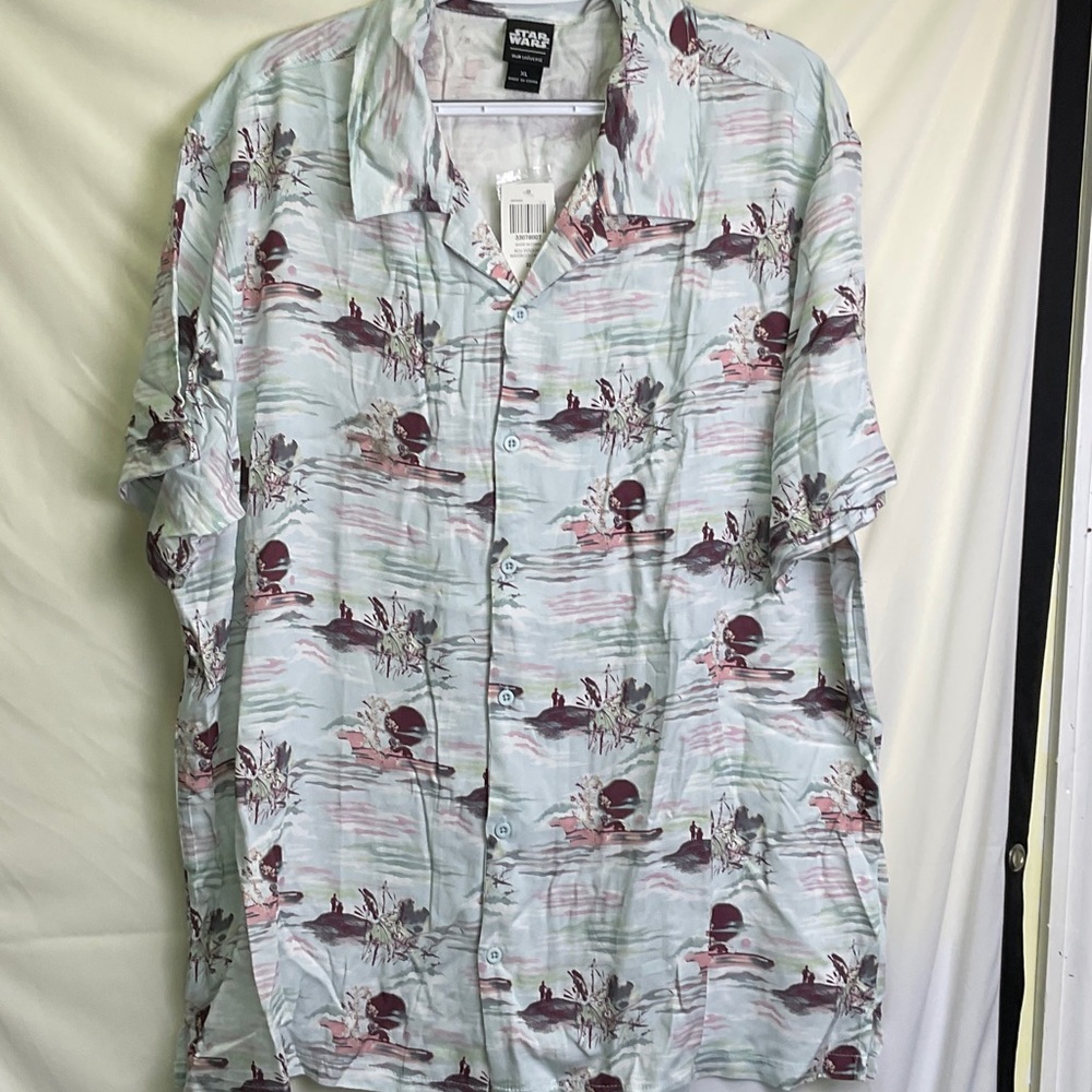 Our Universe Star Wars Tatooine Watercolor Woven Button-Up Shirt